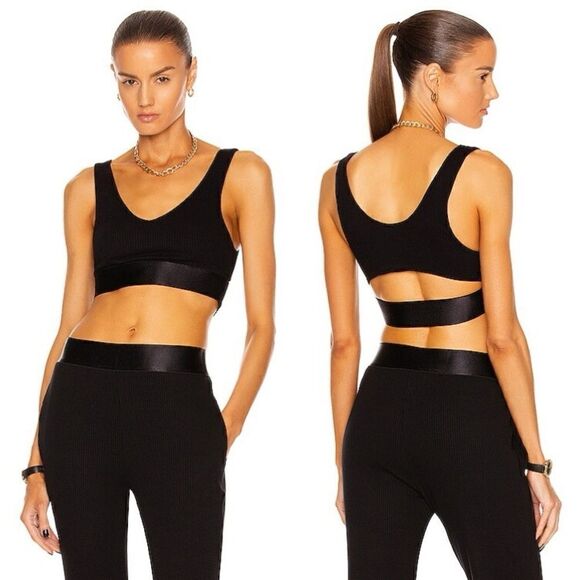 The Range x Revolve NWT alloy knit bralette in Black Size Small - Picture 1 of 10